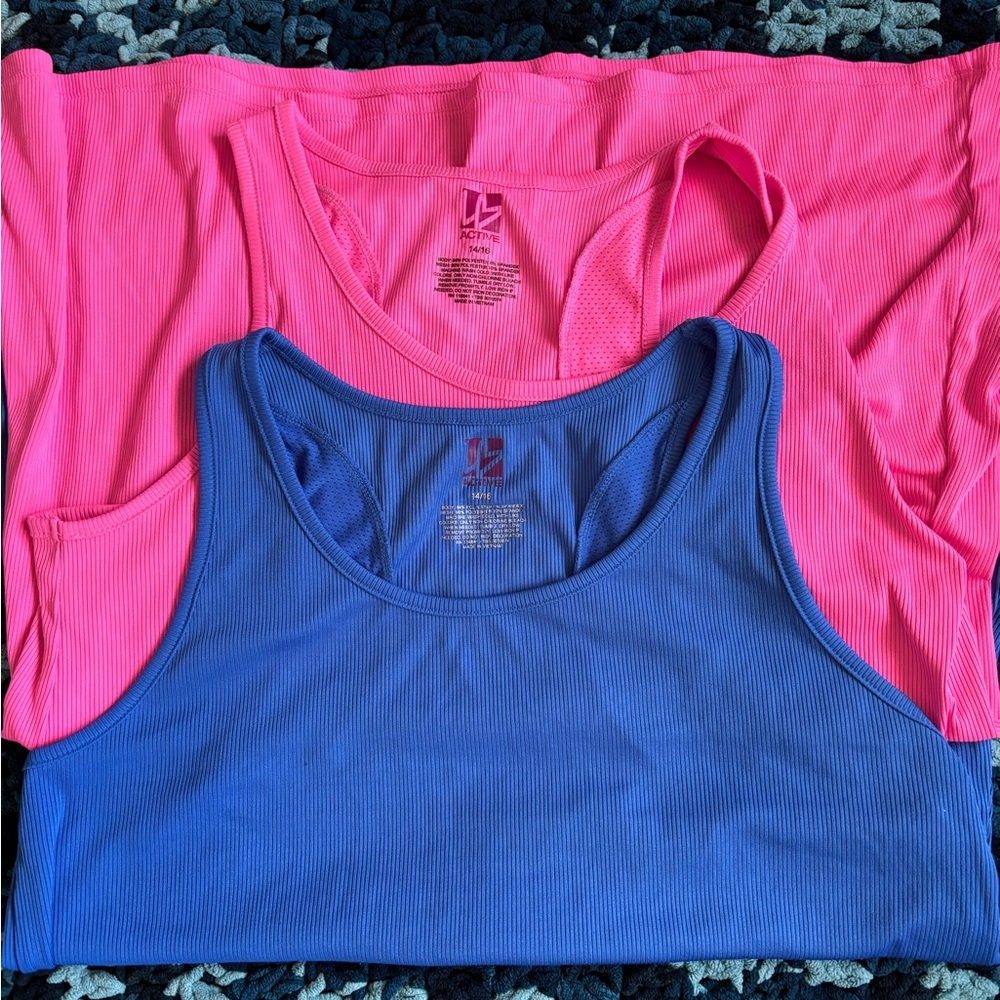 Pink and Blue Tank Tops